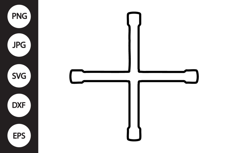 Cross Wheel Wrench SVG
