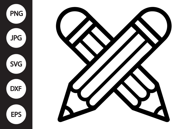 Crossed Pencils SVG example image 1