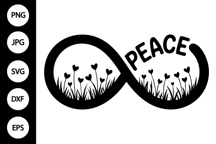 Infinity Peace with Flower Meadow SVG