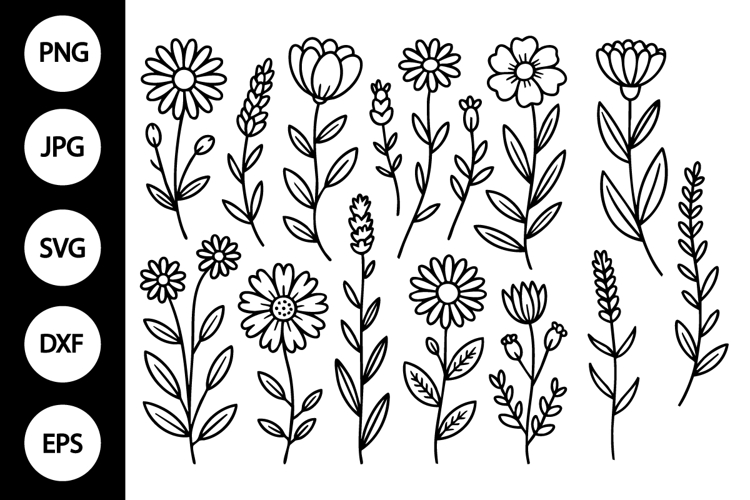 Outline Wildflower SVGs