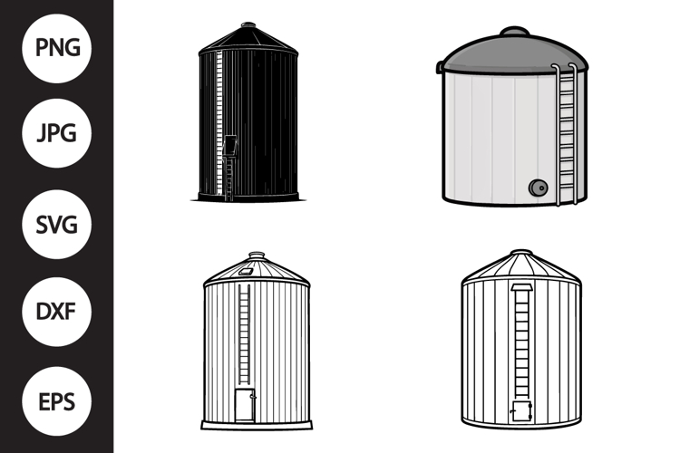 Grain Bin SVG, Grain Bin Clipart