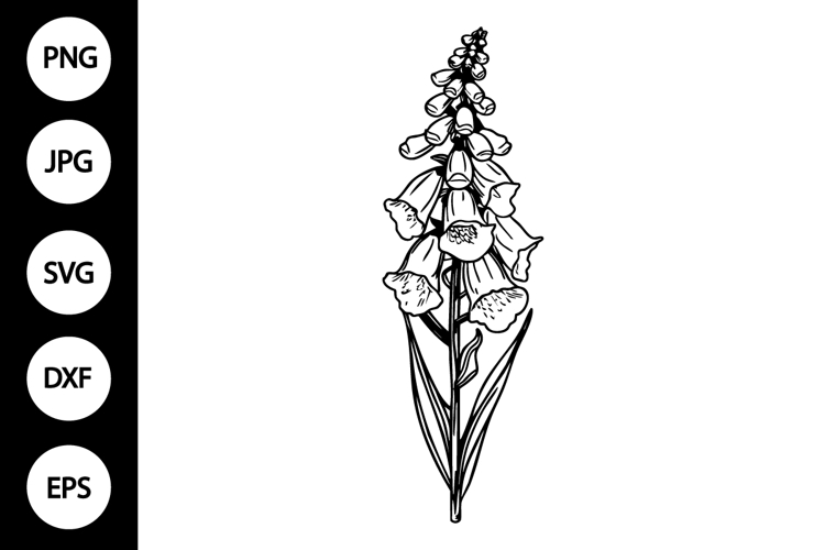 Flower Clipart Black And White Image 12