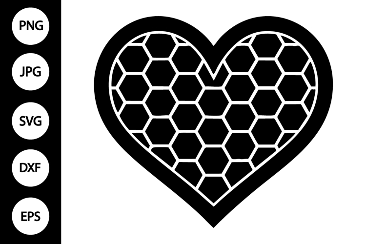 Honeycomb Heart Silhouette SVG