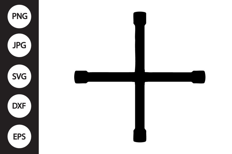 Cross Wheel Wrench SVG example image 1