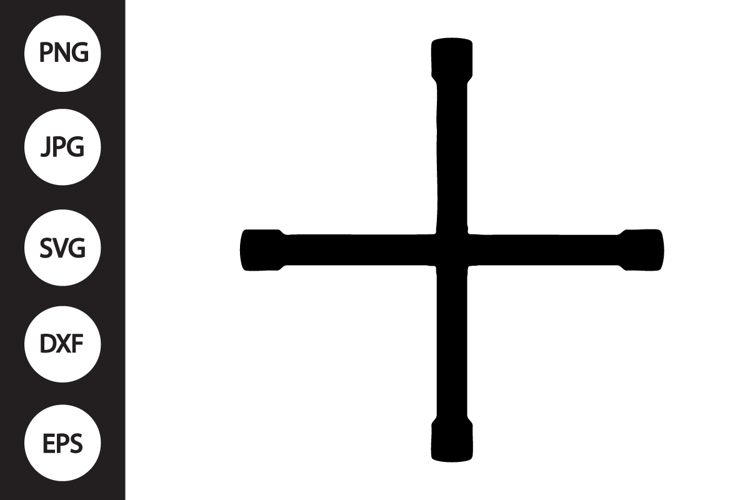 Cross Wheel Wrench SVG