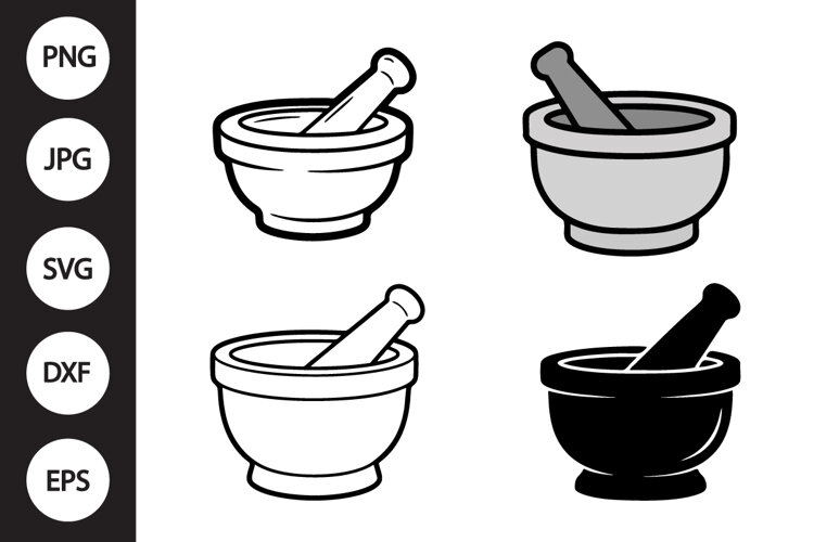 Mortar And Pestle SVG, Mortar And Pestle Clipart example image 1