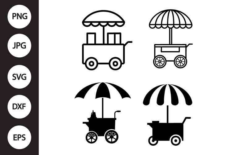 Ice Cream Cart SVG, Ice Cream Cart Clipart