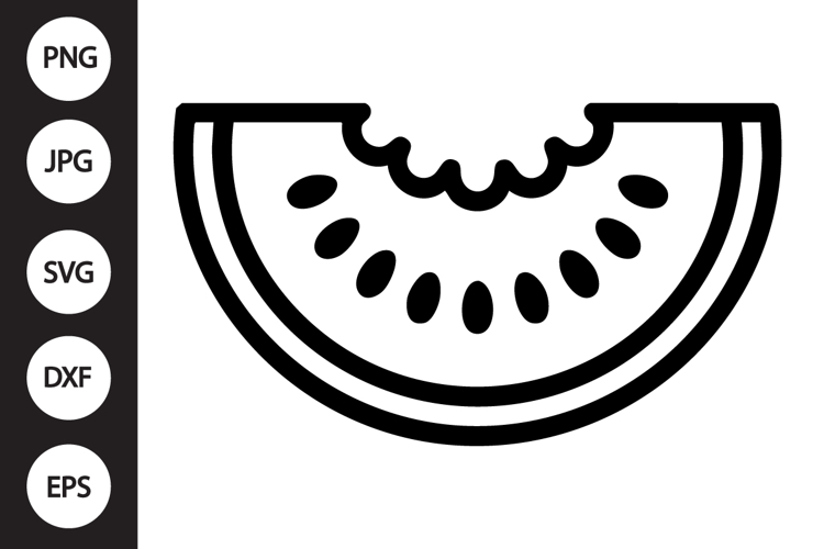 Watermelon Slice SVG example image 1