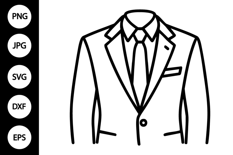 Suit Outline SVG, Coloring Page