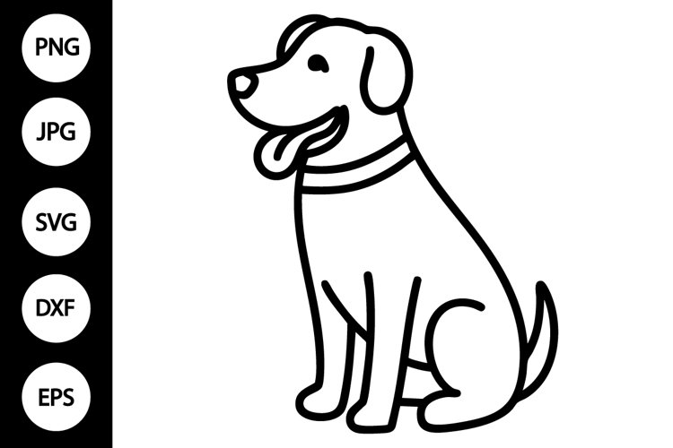 Dog Black And White Clipart Image 7