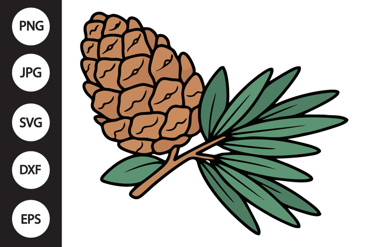 Pinecone with Leaves SVG