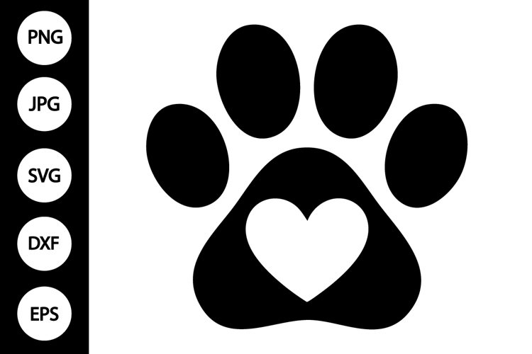 Heart paw print svg Image 5