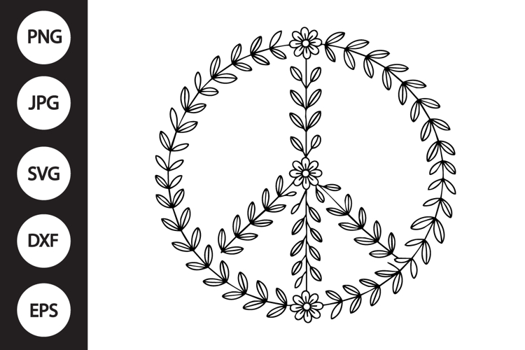 Floral Peace Sign Svg Image 4