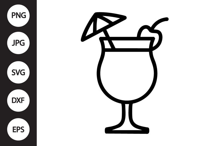 Tropical Cocktail Glass SVG example image 1