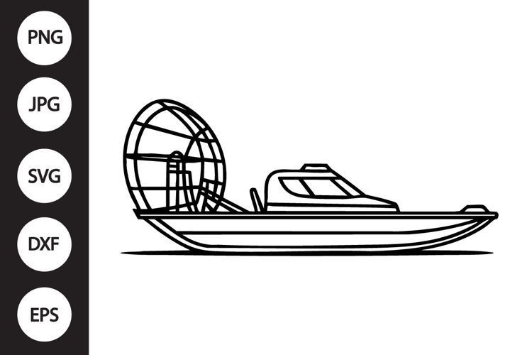 Airboat Outline SVG, Coloring Page