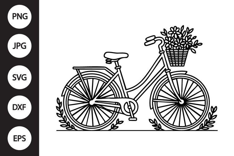 Bicycle with Flowers SVG