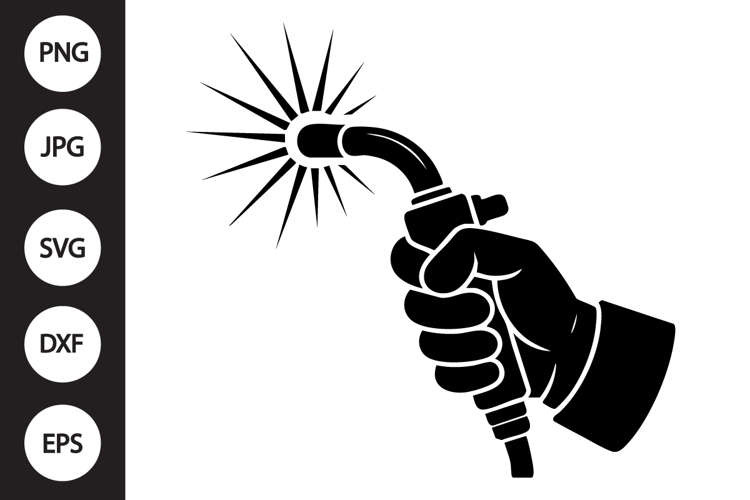 Welding Torch Hand Silhouette SVG
