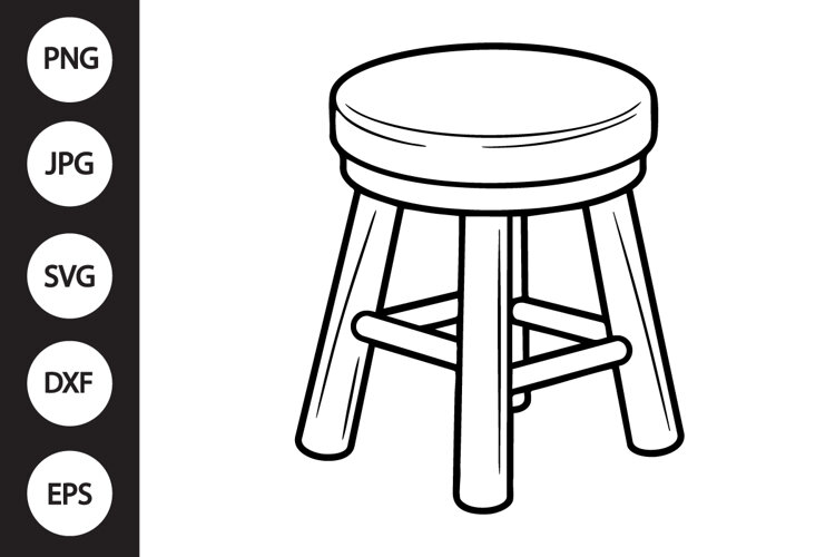 Wooden Stool SVG example image 1