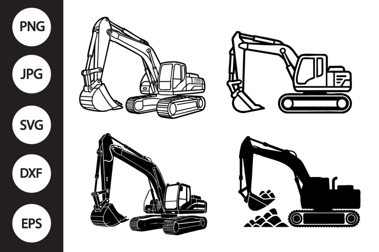 Excavator SVG, Excavator Clipart example image 1