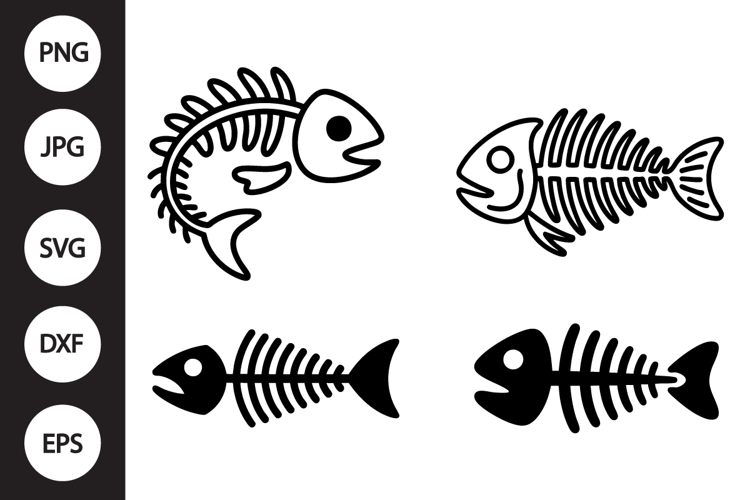 Fish Skeleton SVG, Fish Skeleton Clipart