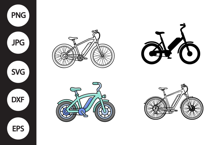 E-bike SVG, E-bike Clipart