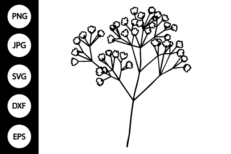 Flower Clipart Black And White Image 9