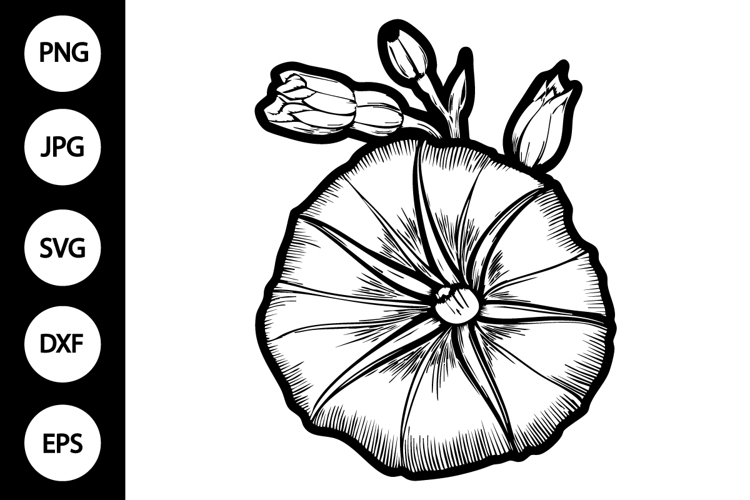 Flower Clipart Black And White Image 4