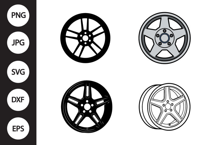 Car Rim SVG, Car Rim Clipart example image 1