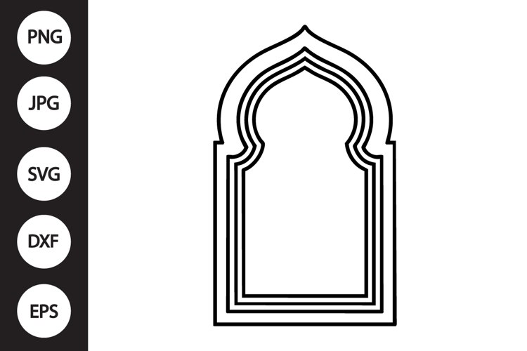 Arabic Window Outline SVG, Coloring Page