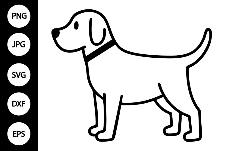 Dog Black And White Clipart Image 8