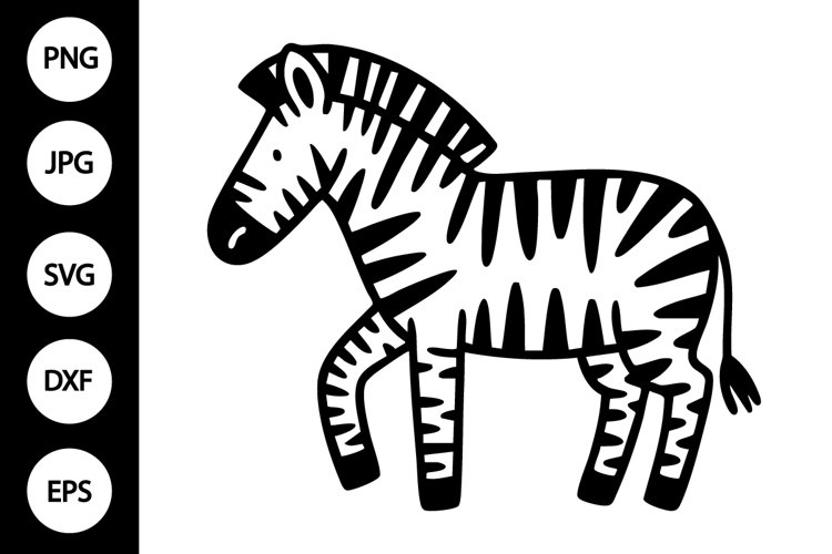 Outline Doodle Zebra SVG, Coloring Page