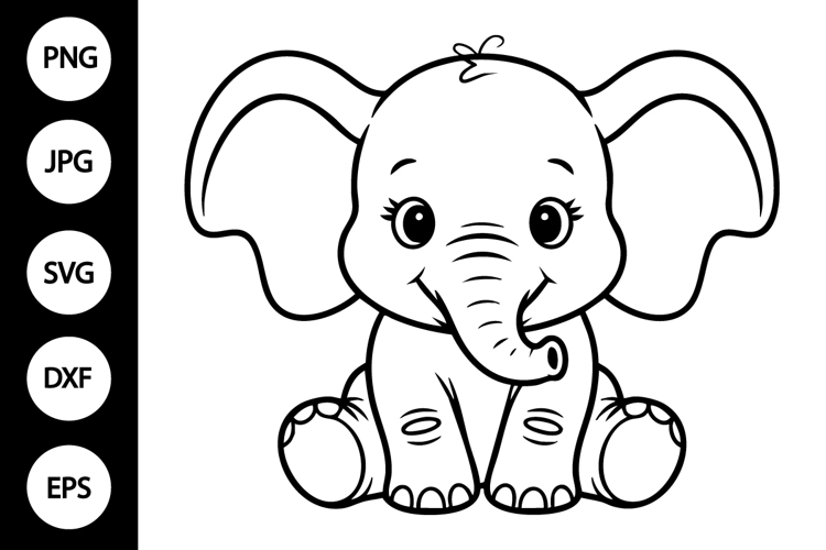Baby Elephant SVG