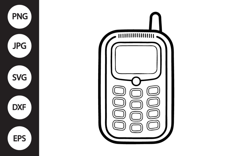 Retro Cellphone SVG example image 1