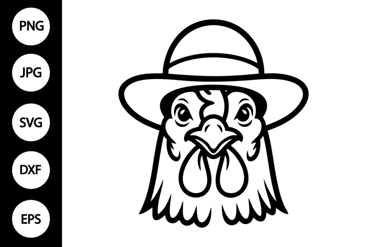 Chicken with Hat SVG