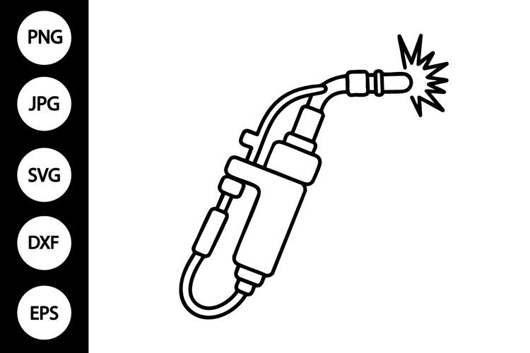 Welding Torch Outline SVG, Coloring Page