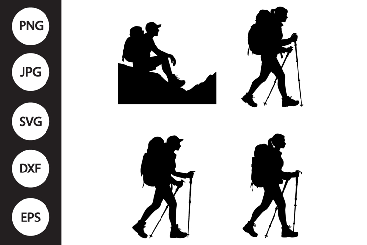 Hiker SVG, Hiker Clipart example image 1