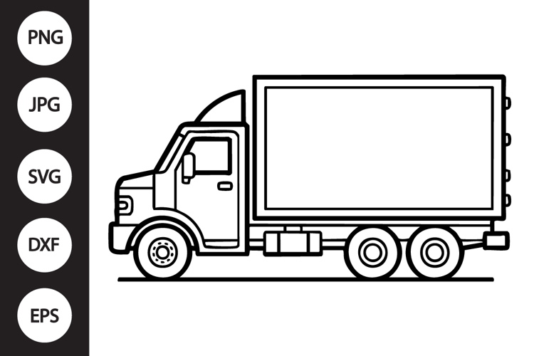 Box Truck Outline SVG, Coloring Page (6660755)