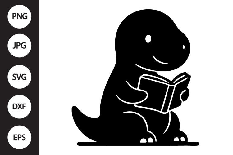 Reading Dinosaur SVG
