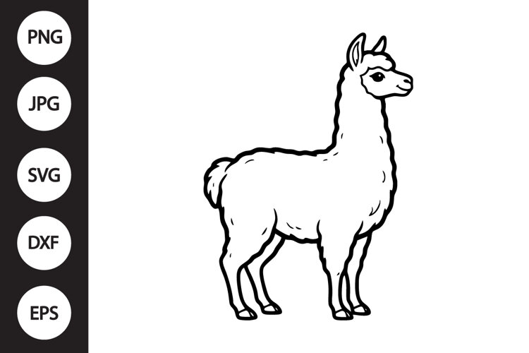 Cute Llama SVG example image 1
