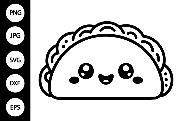 Outline Taco SVG Image 7