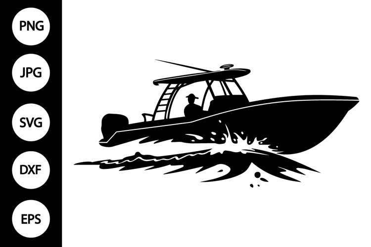 Silhouette Speedboat SVG