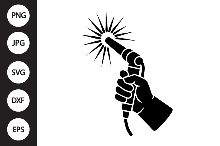 Welding Torch Hand Silhouette SVG