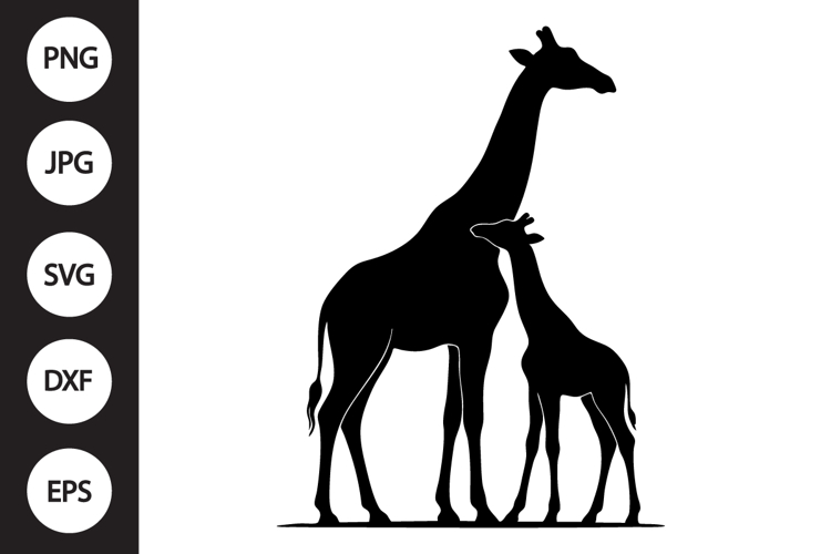 Giraffe Mama and Baby SVG