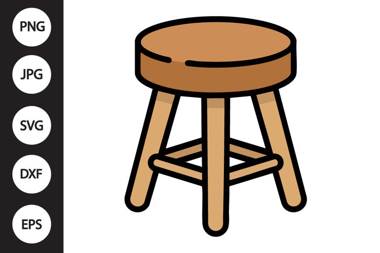 Wooden Stool SVG