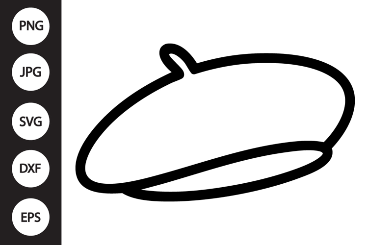 French Beret Outline SVG, Coloring Page