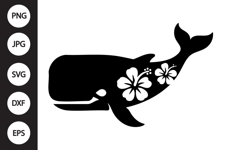Floral Whale SVG example image 1