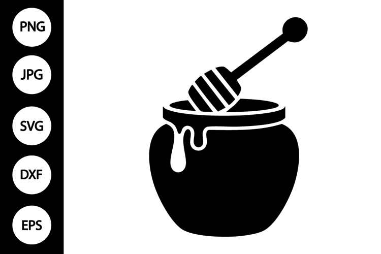 Dripping Honey Jar Silhouette SVG