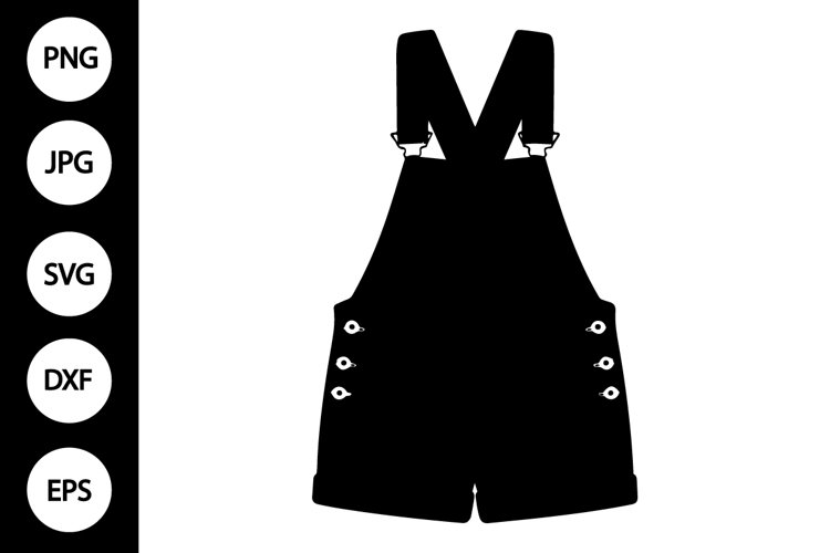 Silhouette Denim Overalls SVG example image 1