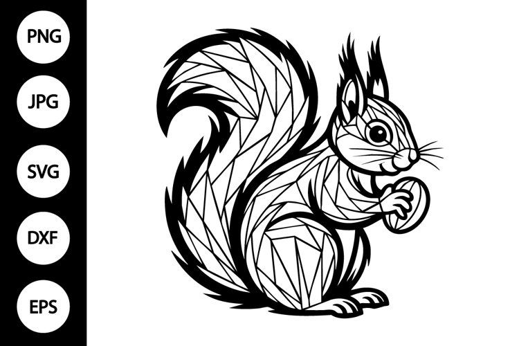 Geometric Squirrel Outline SVG