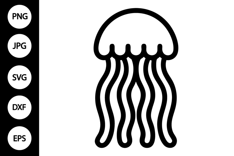 Jellyfish Outline SVG, Coloring Page